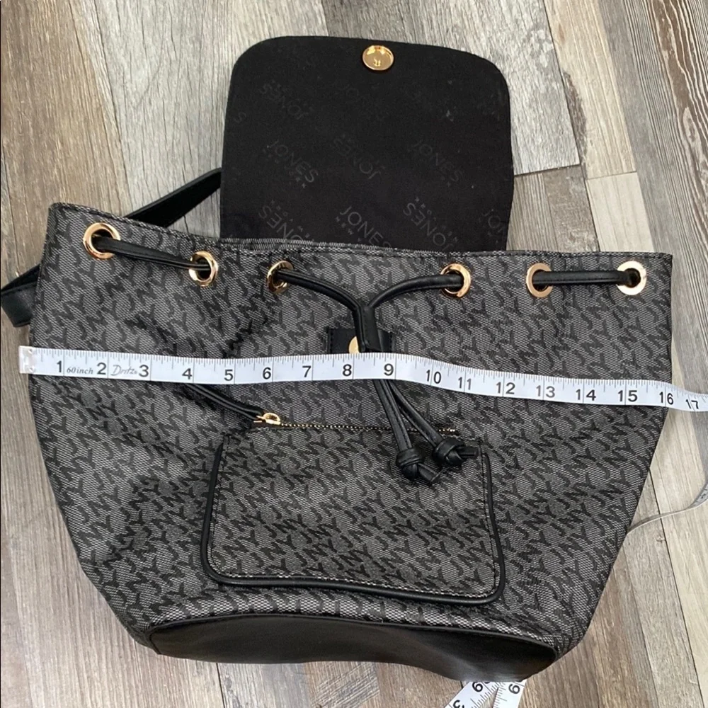 Jones New York Charcoal and Black Textured Backpack